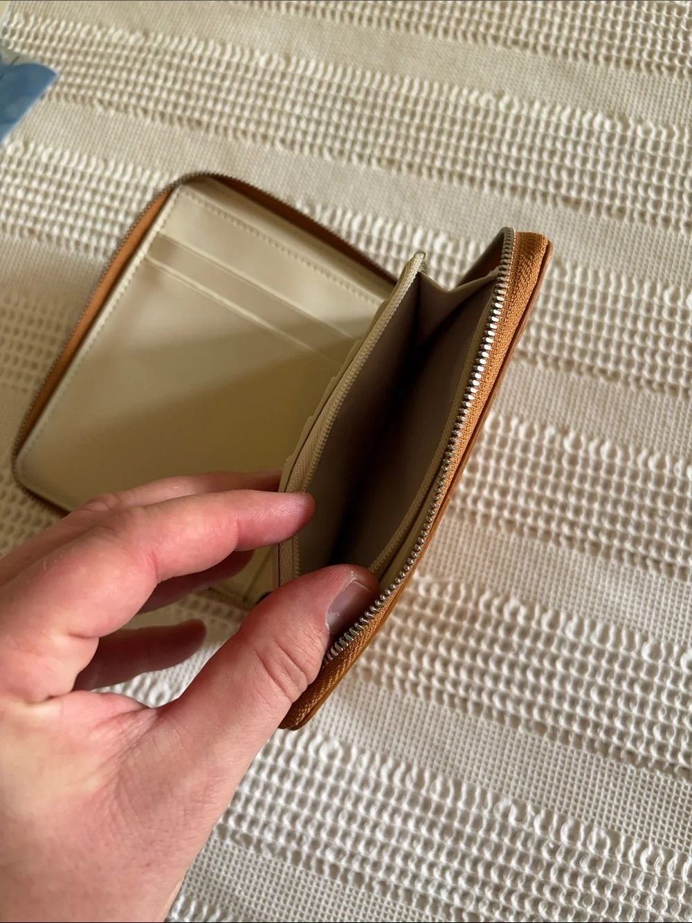 Away Men’s Cognac Leather Zip Travel Wallet
